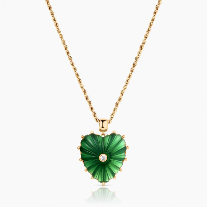 Malene Green Jade Heart Bail