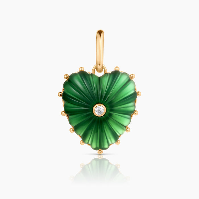 Malene Green Jade Heart Clip