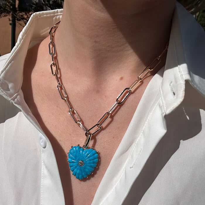Malene Howlite Heart Clip Necklace