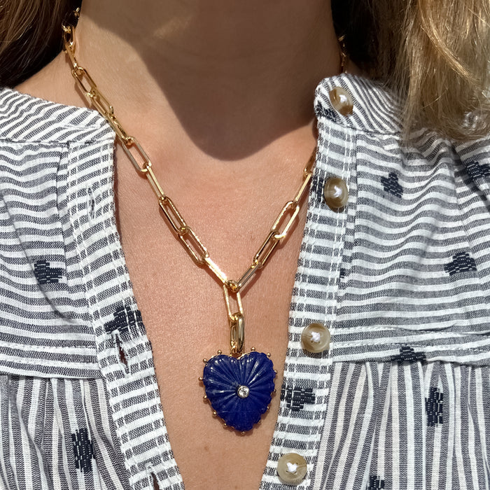 Malene Lapis Heart Clip