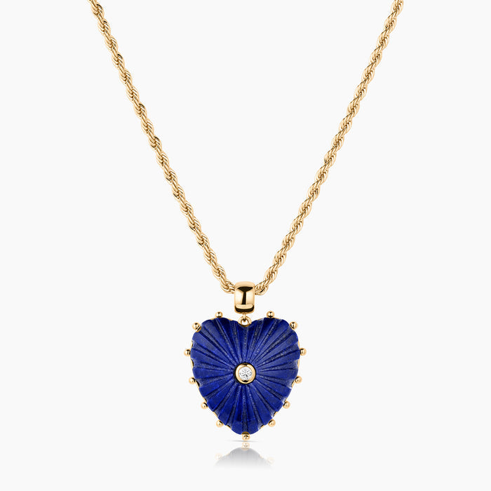 Malene Lapis Heart Rope Necklace