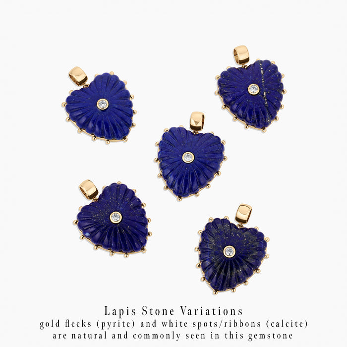 Malene Lapis Heart Rope Necklace