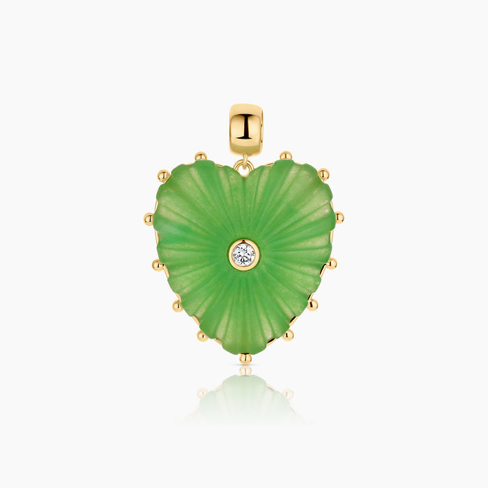 Malene Light Green Jade Heart Bail