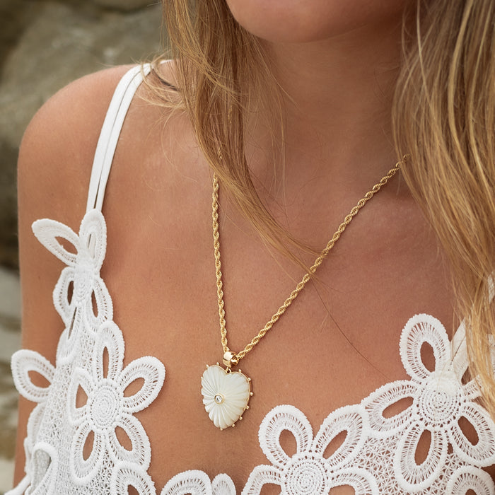 Malene Mother Of Pearl Heart Bail