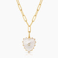 Malene Mother Of Pearl Heart Clip Necklace