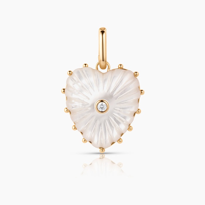 Malene Mother Of Pearl Heart Clip Necklace