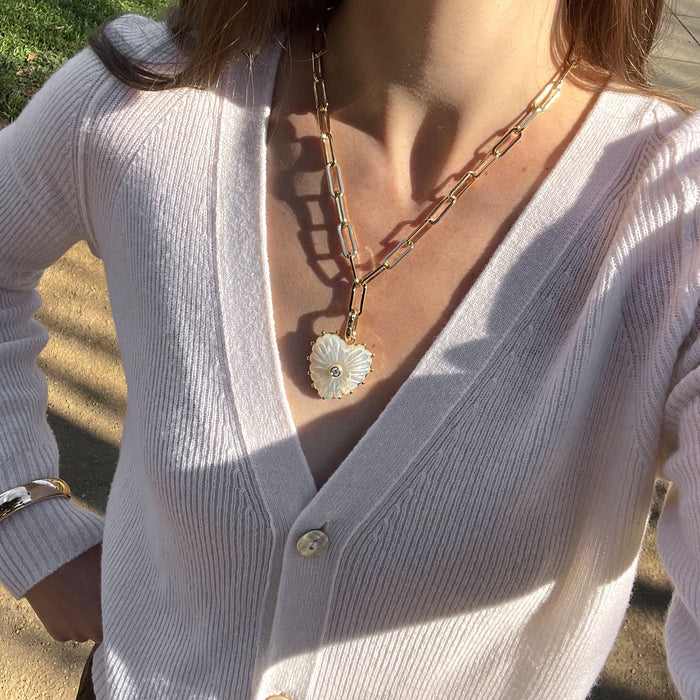 Malene Mother Of Pearl Heart Clip