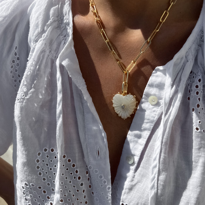 Malene Mother Of Pearl Heart Clip