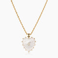 Malene Mother Of Pearl Heart Rope Necklace