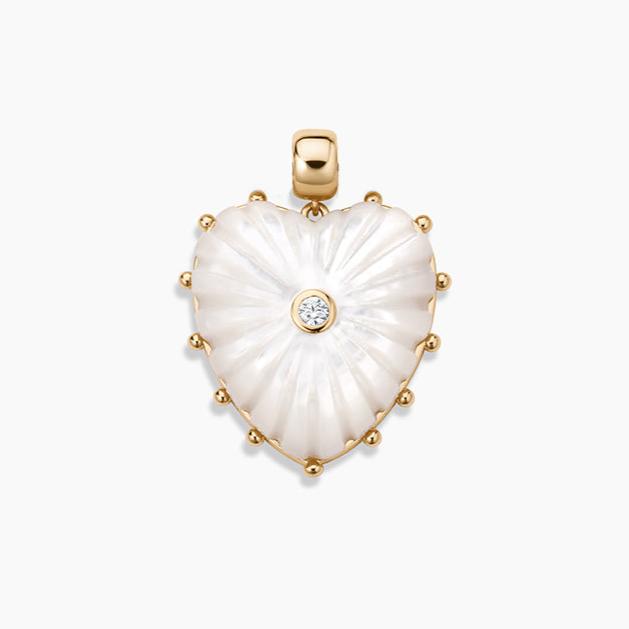 Malene Mother Of Pearl Heart Rope Necklace