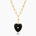 Malene Onyx Heart Clip Necklace
