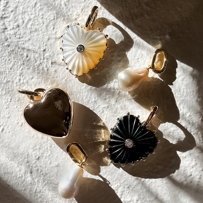 Malene Onyx Heart Clip Necklace