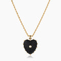 Malene Onyx Heart Rope Necklace