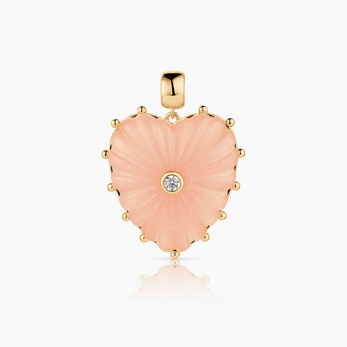 Malene Pink Jade Heart Bail