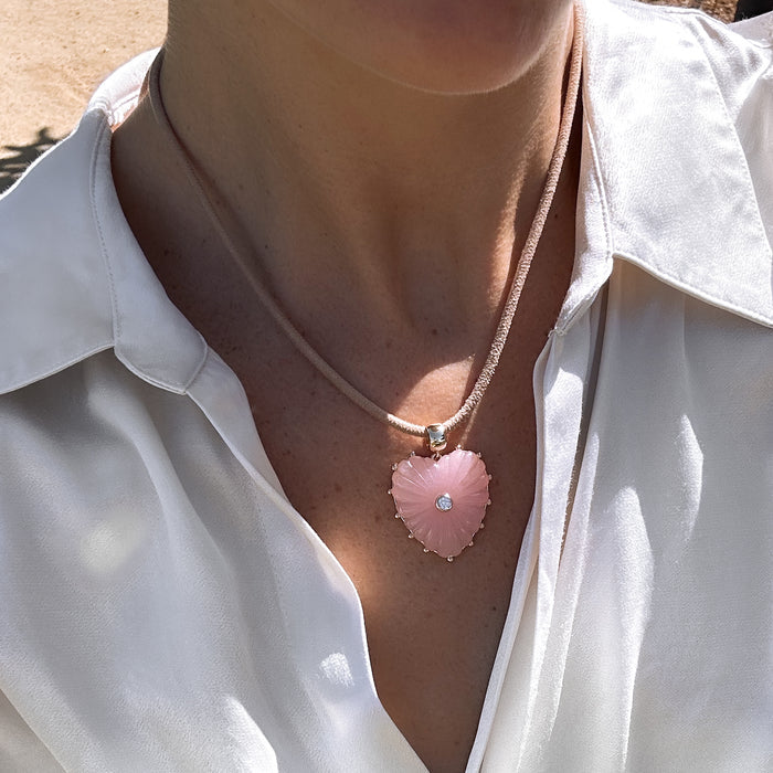 Malene Pink Jade Heart Bail