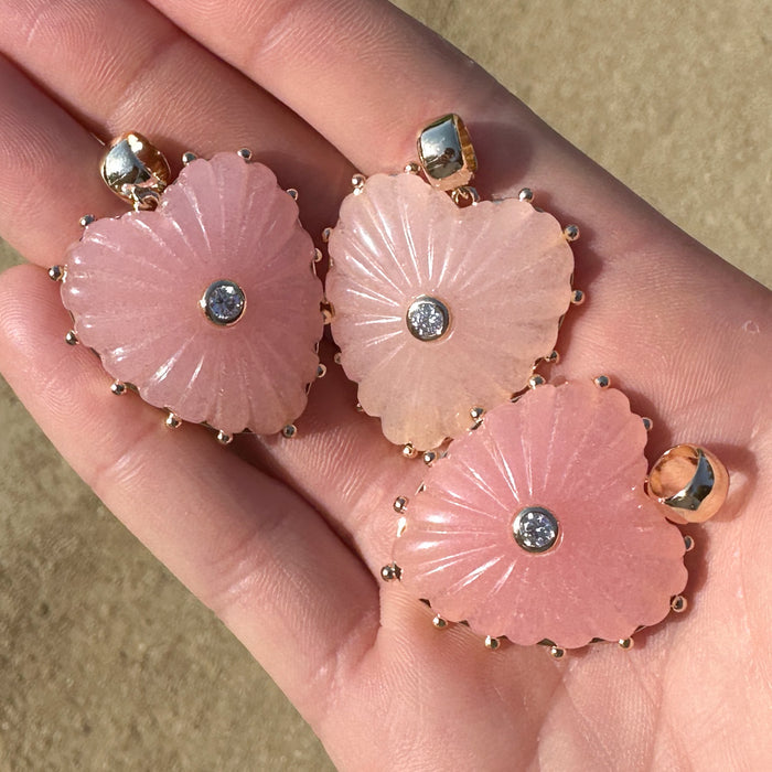 Malene Pink Jade Heart Bail