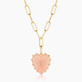 Malene Pink Jade Heart Clip Necklace