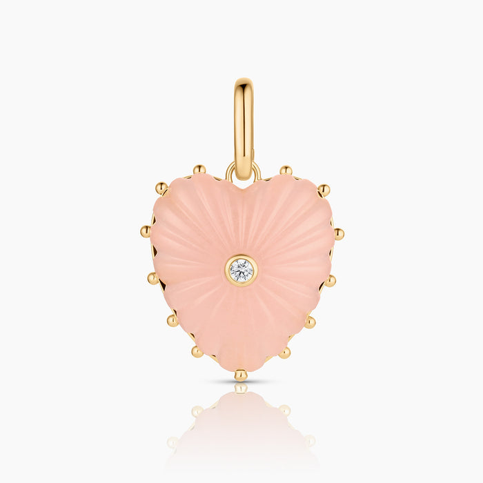 Malene Pink Jade Heart Clip