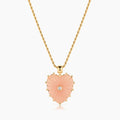 Malene Pink Jade Heart Rope Necklace