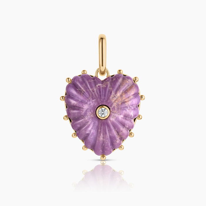 Malene Purple Mica Heart Clip