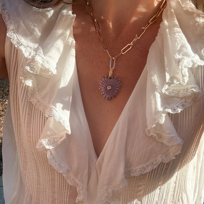 Malene Purple Mica Heart Clip