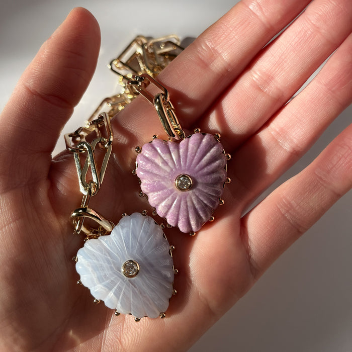 Malene Purple Mica Heart Clip