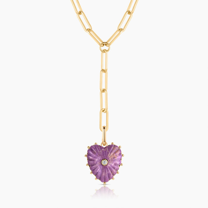 Malene Purple Mica Heart Clip