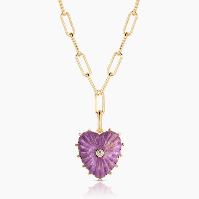Malene Purple Mica Heart Clip