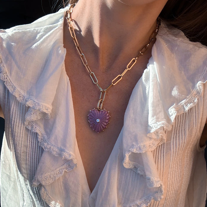 Malene Purple Mica Heart Clip