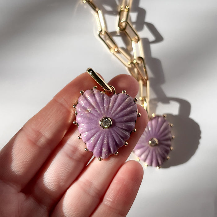 Malene Purple Mica Heart Clip