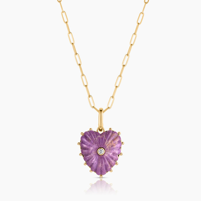 Malene Purple Mica Heart Clip