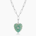 Malene Silver Amazonite Heart Clip Necklace