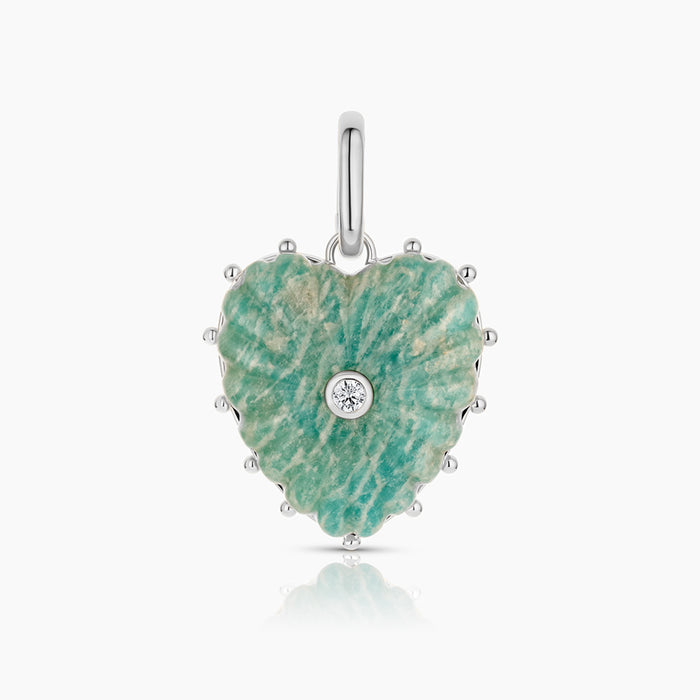 Malene Silver Amazonite Heart Clip