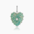 Malene Silver Amazonite Heart Clip
