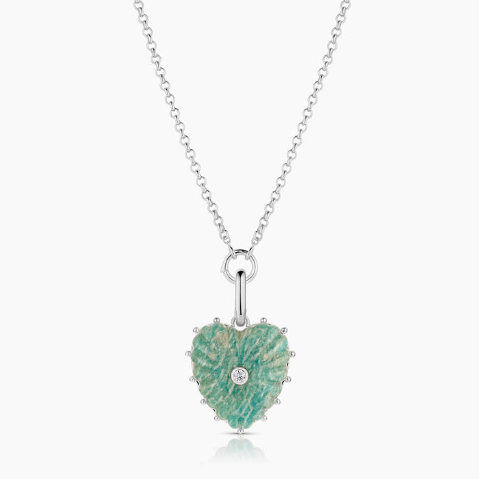 Malene Silver Amazonite Heart Clip