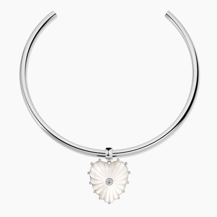 Malene Silver Mother Of Pearl Heart Bail