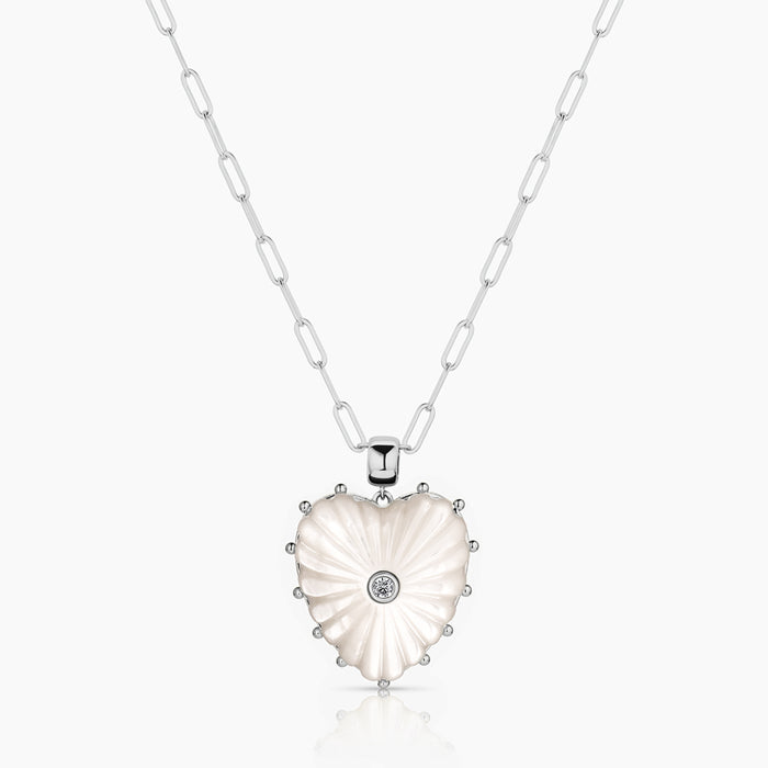 Malene Silver Mother Of Pearl Heart Clip