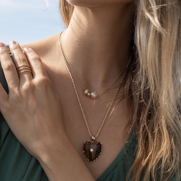 Malene Tiger’s Eye Heart Bail