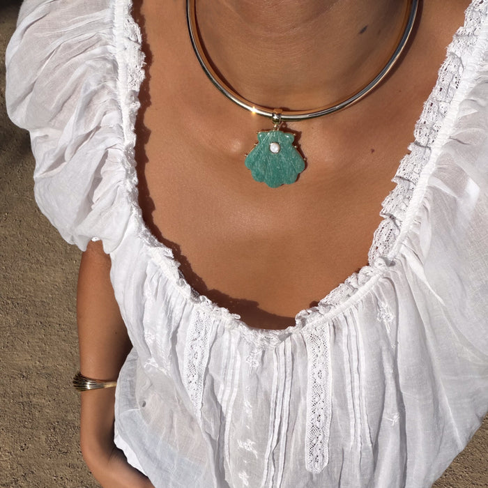 Marea Amazonite Shell Bail