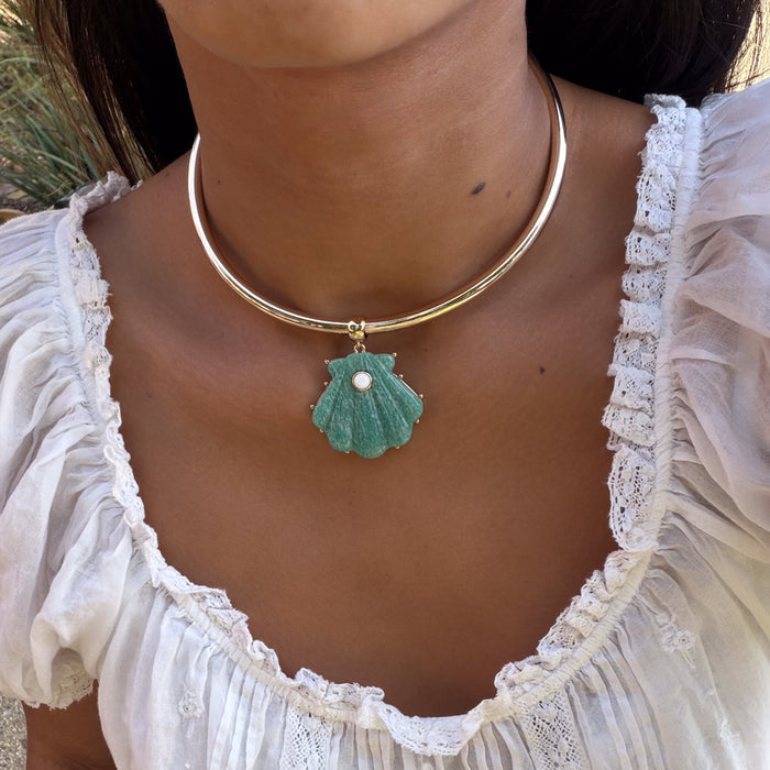 Marea Amazonite Shell Bail