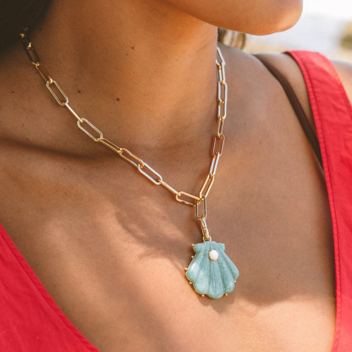 Marea Amazonite Shell Clip