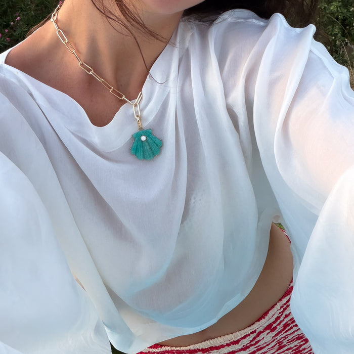 Marea Amazonite Shell Clip