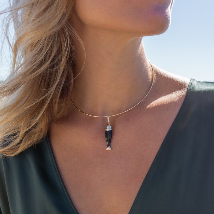 Marin Black Enamel Fish