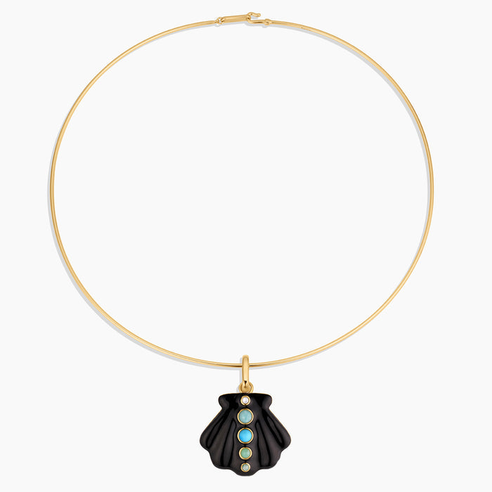 Maris Black Enamel Shell Clip