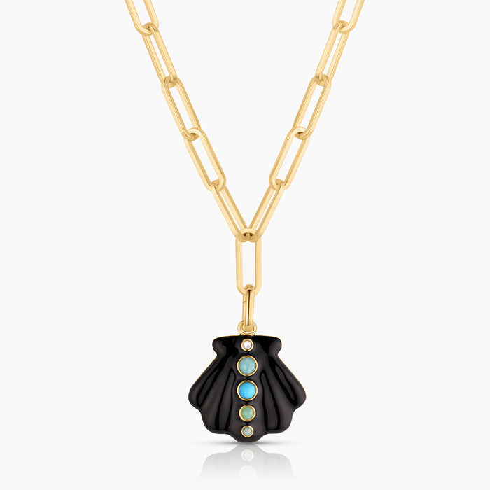 Maris Black Enamel Shell Clip