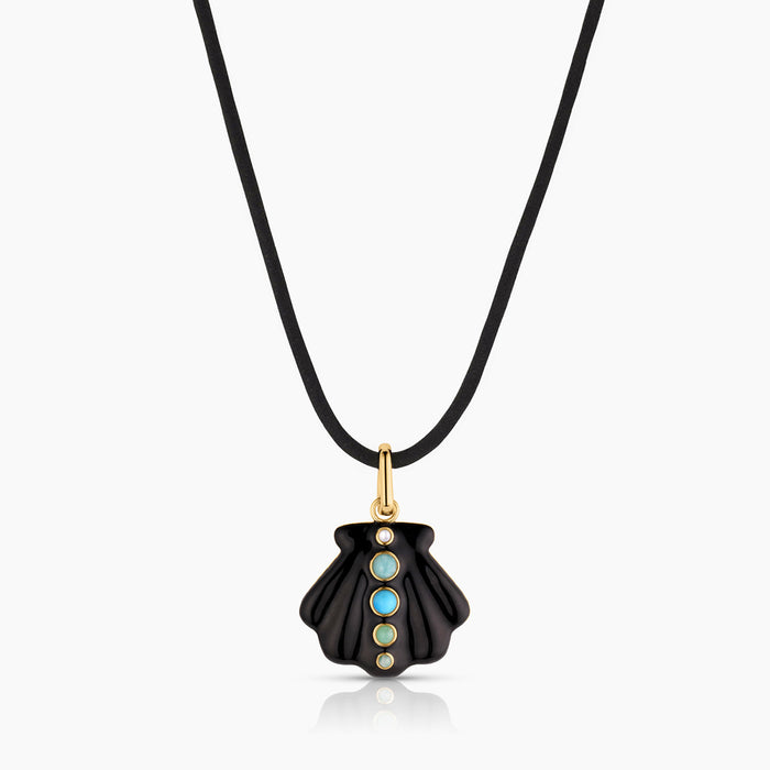 Maris Black Enamel Shell Clip