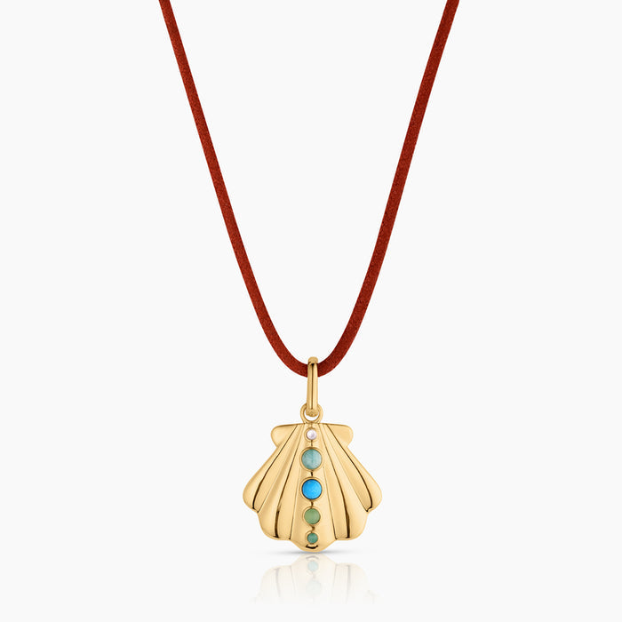 14k Gold Plated / Rya Sienna Leather Cord