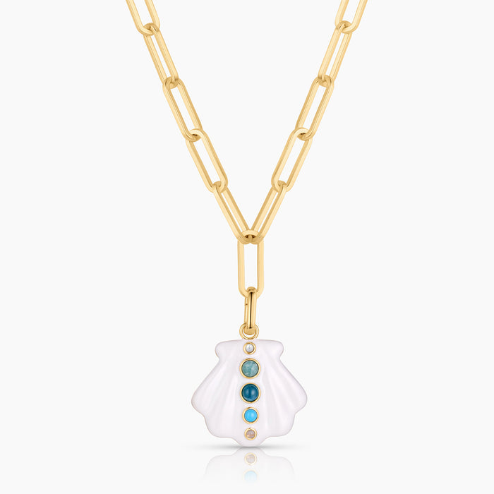 Maris White Enamel Shell Clip