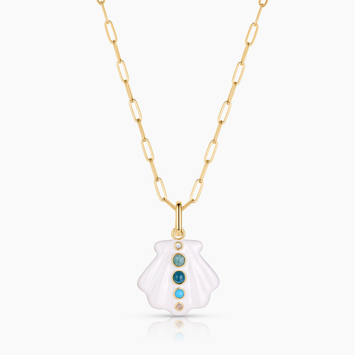 Maris White Enamel Shell Clip