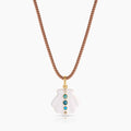 Maris White Enamel Shell Silk Cord Necklace